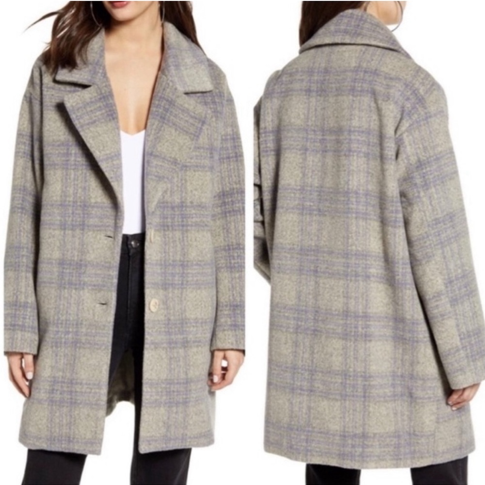ASTR The Label Plaid Flannel Coat Size XL